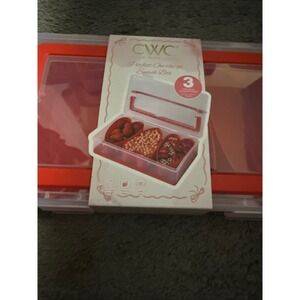Cook With Color CWC On-the-go Snack Box 3 Compartment Red VDTG12 New